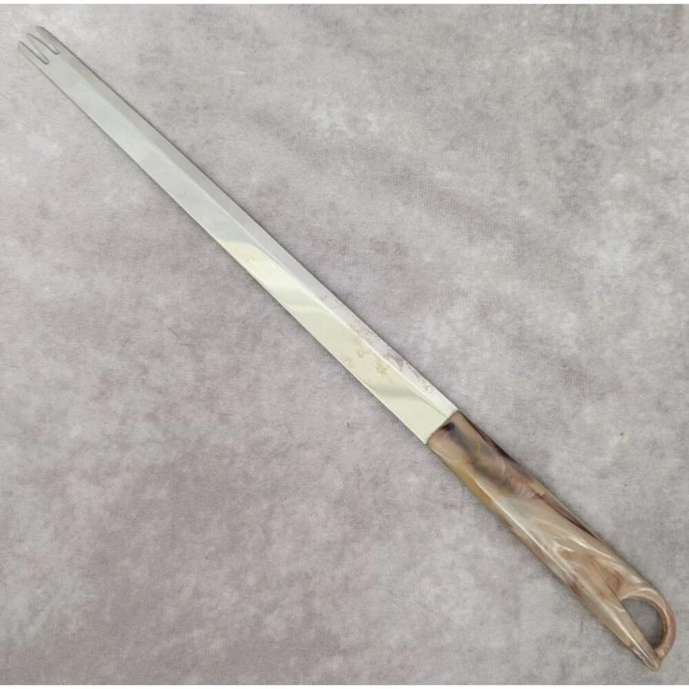 Vintage Tupperware 10 Inch Fork Tipped Serrated Slicer Knife Cattaraugus USA